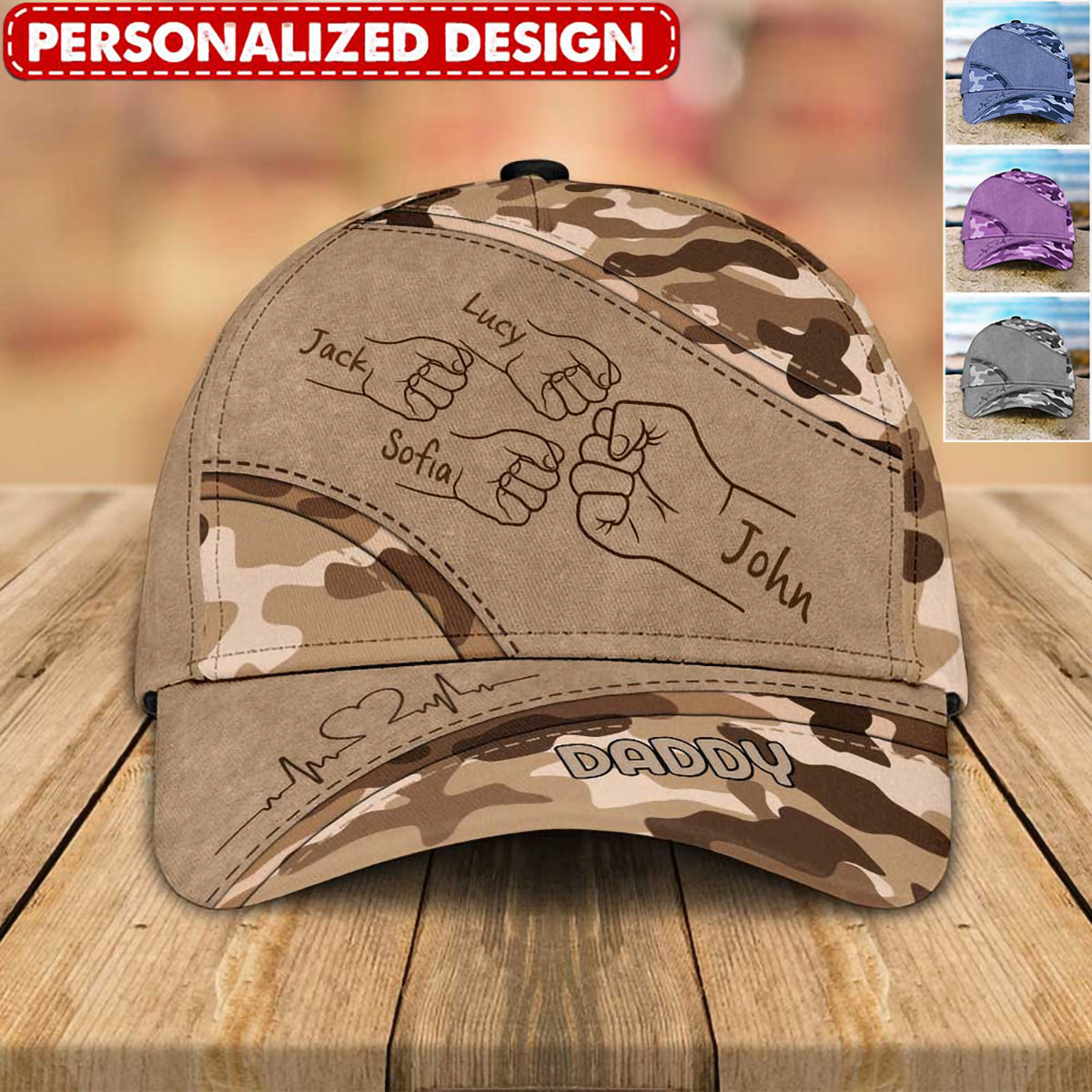 Best Dad Ever Camo Pattern - Personalized Custom Classic Cap - Father's Day Gift For Dad