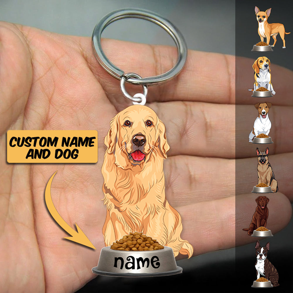 PERSONALIZED ACRYLIC DOG SHAPE KEYCHAIN