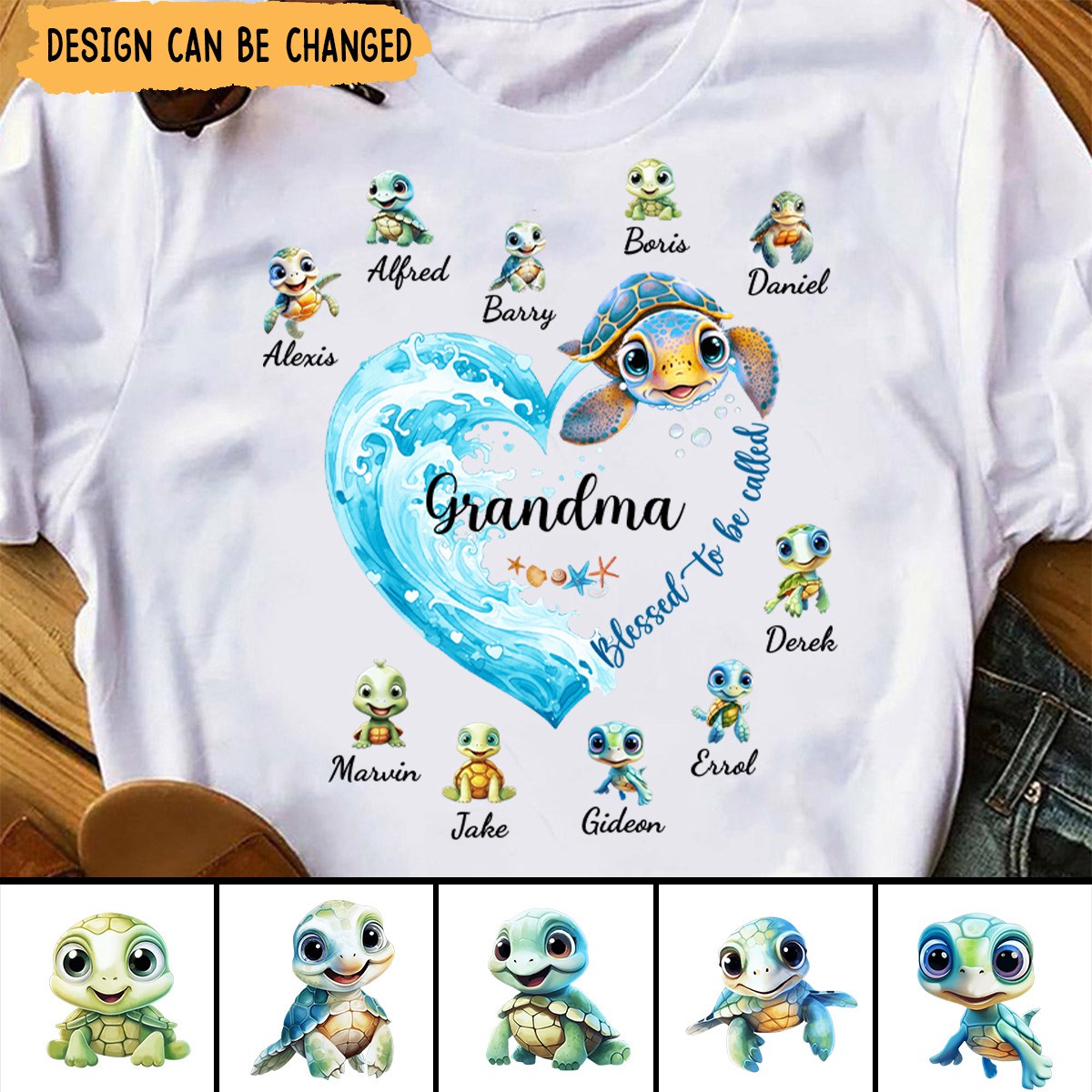 Grandma Gift Turtle Blessed To Be Called Nana Shirt