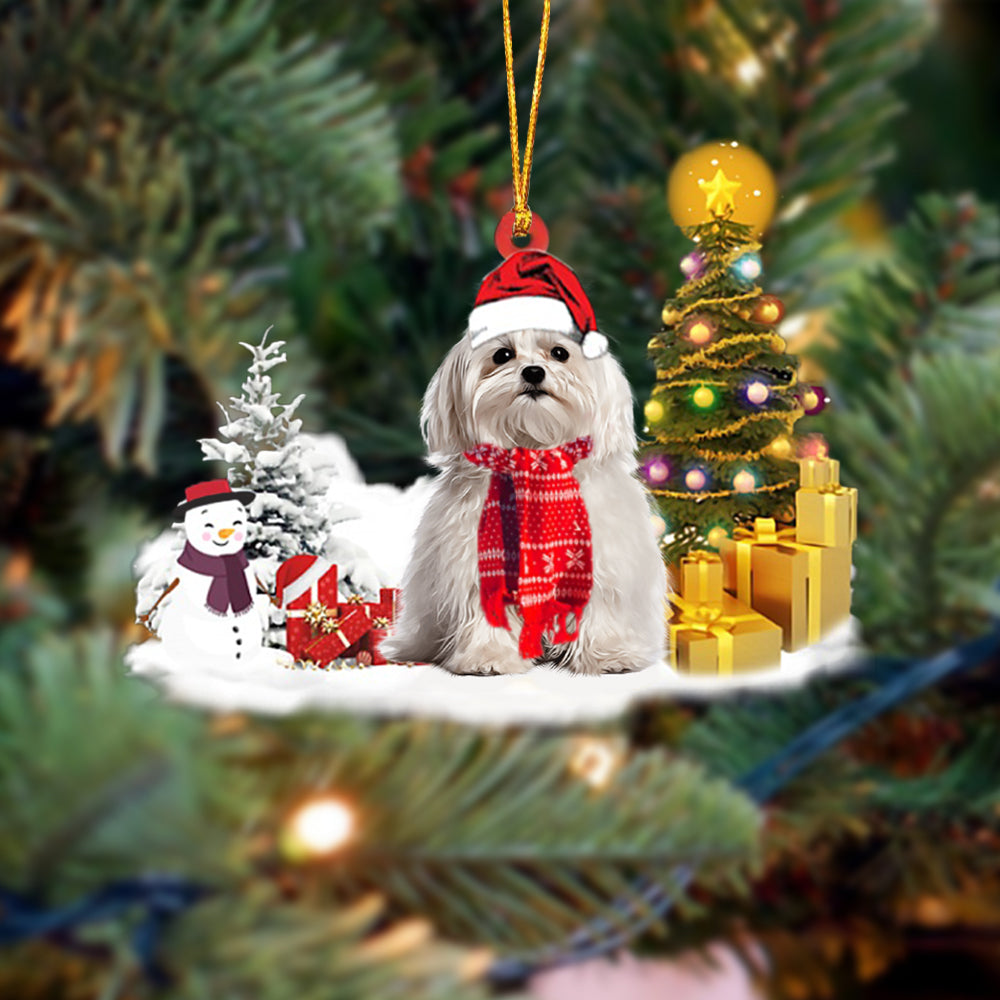 Maltese  (2) Christmas Ornament