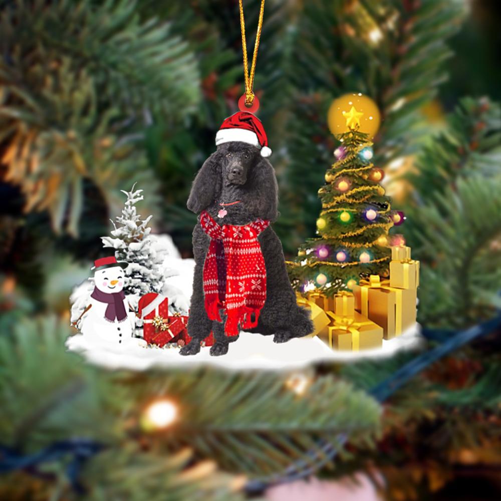 Black Poodle Christmas Ornament